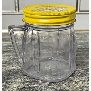 Vintage Osterizer Mini-Blend 4oz Container Jar with Yellow Lid Blend and Store